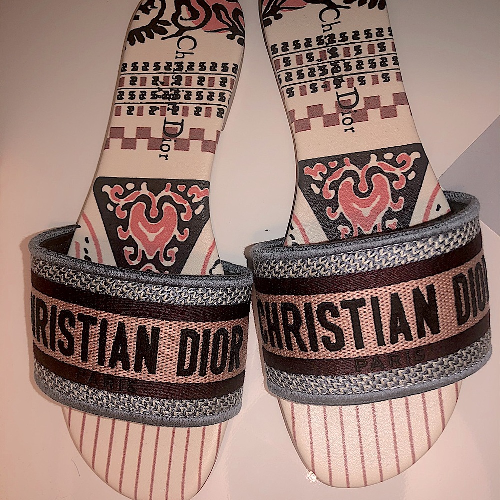 Authentic Christian Dior Dway Multi color Slides